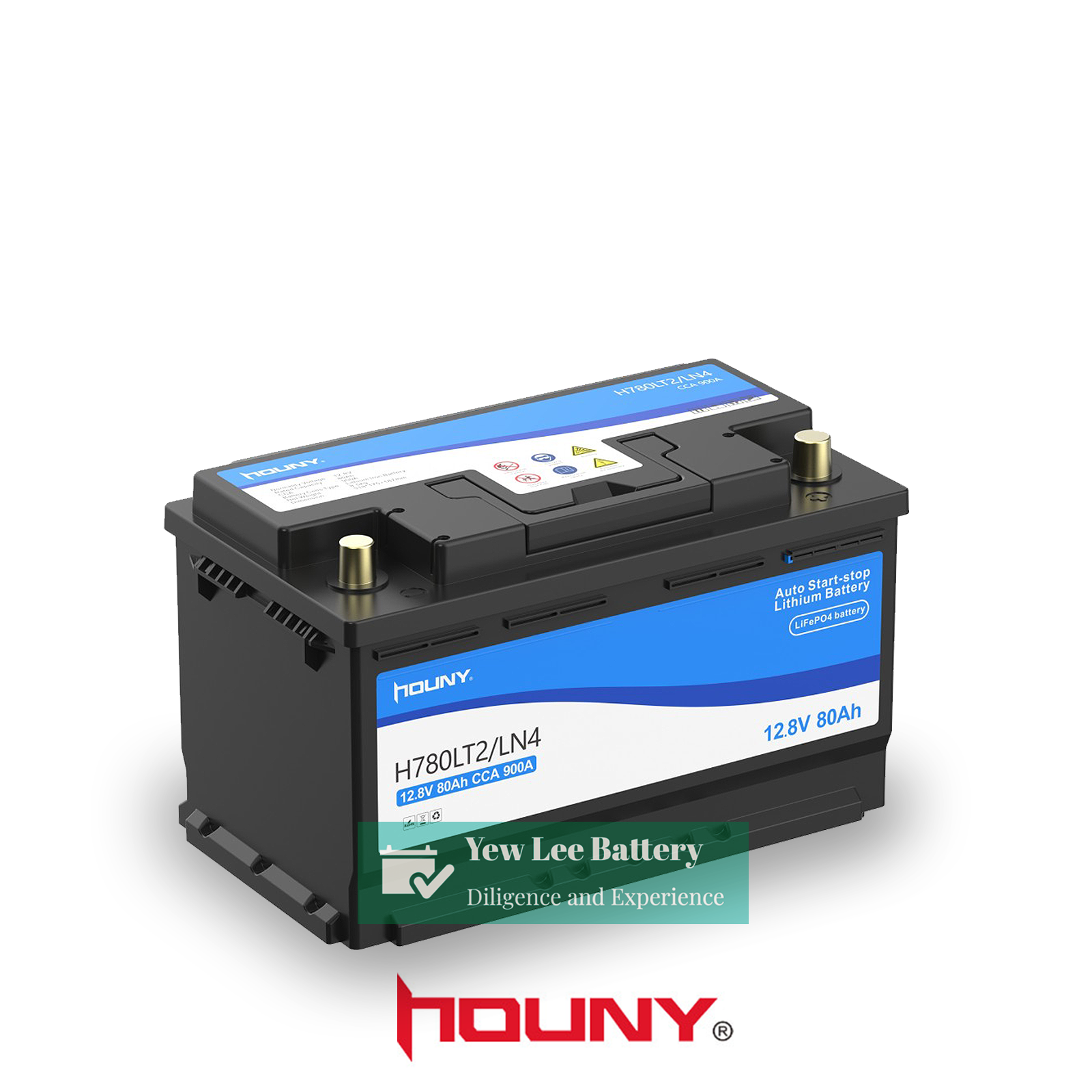 Houny Lithium LifePO4 LN4 80ah AGM Start Stop Battery