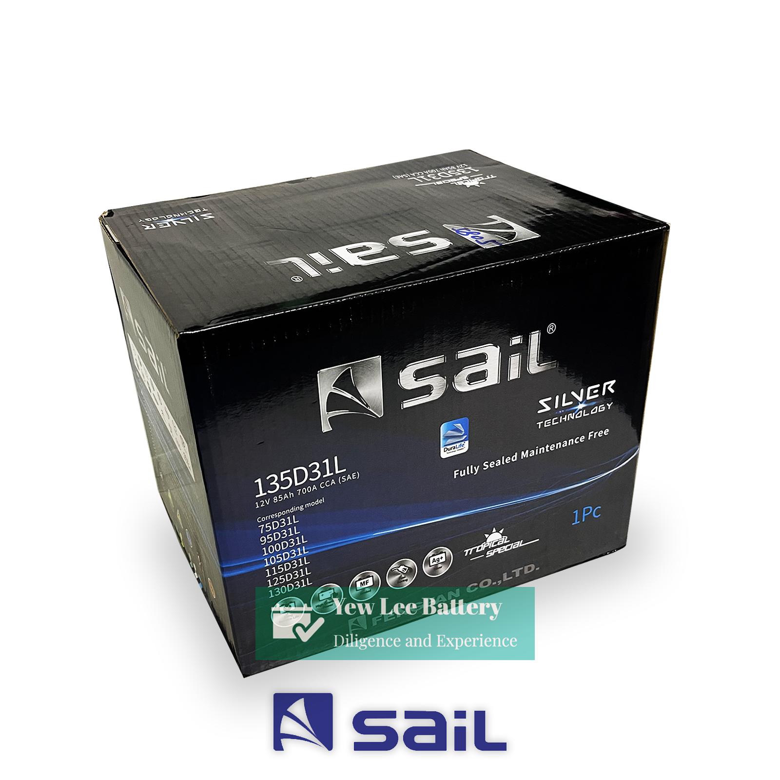 Sail 135D31L/R 85AH SMF Battery