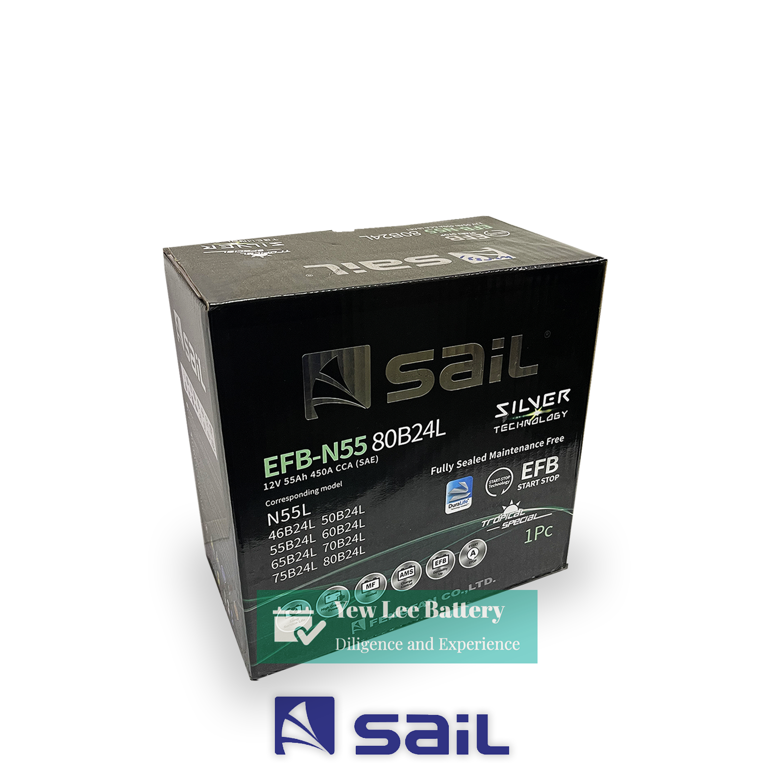 Sail N55/80B24L EFB Start-Stop Battery